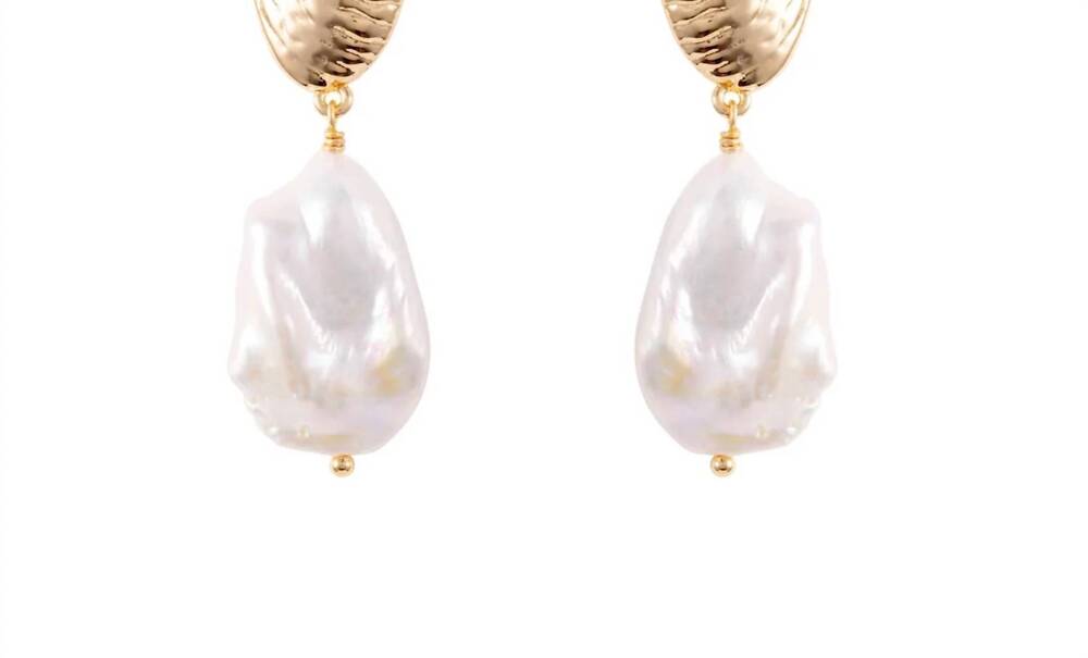 NEW MIGNONNE GAVIGAN women's gloria drop earrings in gold/pearl